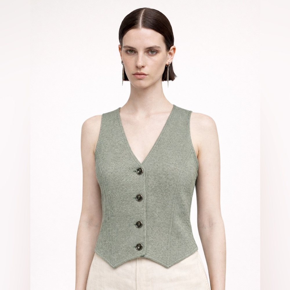 Vintage rainbow speckled polyester waistcoat vest- vintage buttons. S